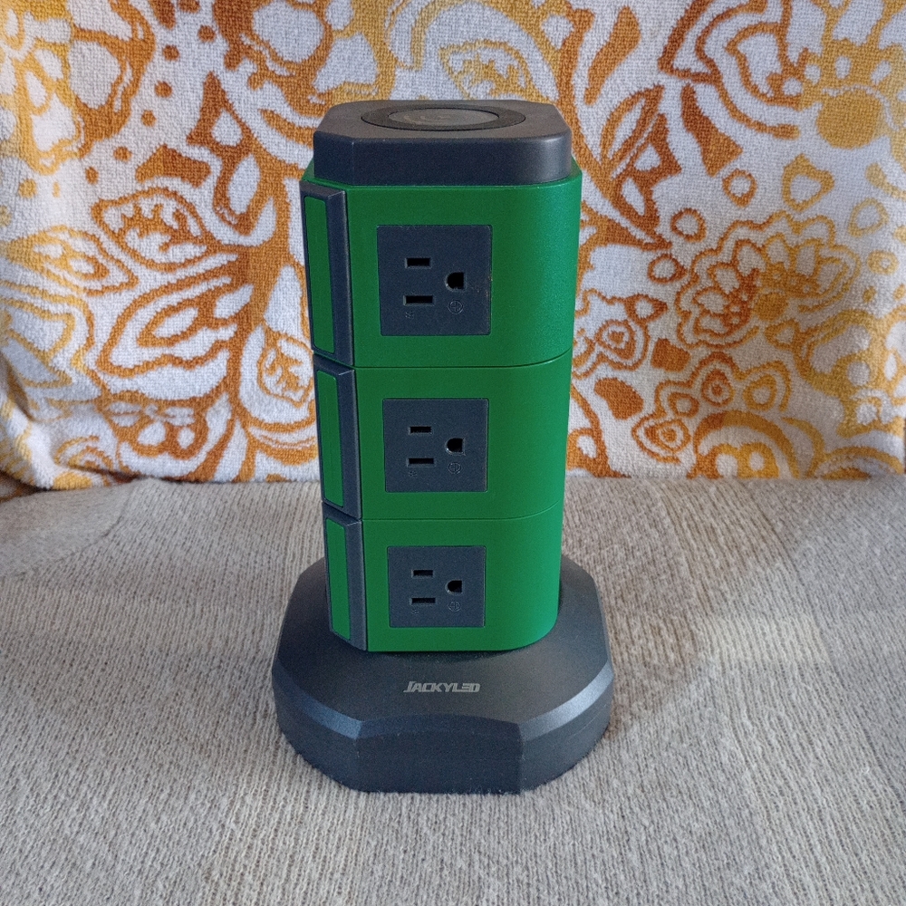 JACKYLED Power Strip Wireless Charger Surge Protector Tower